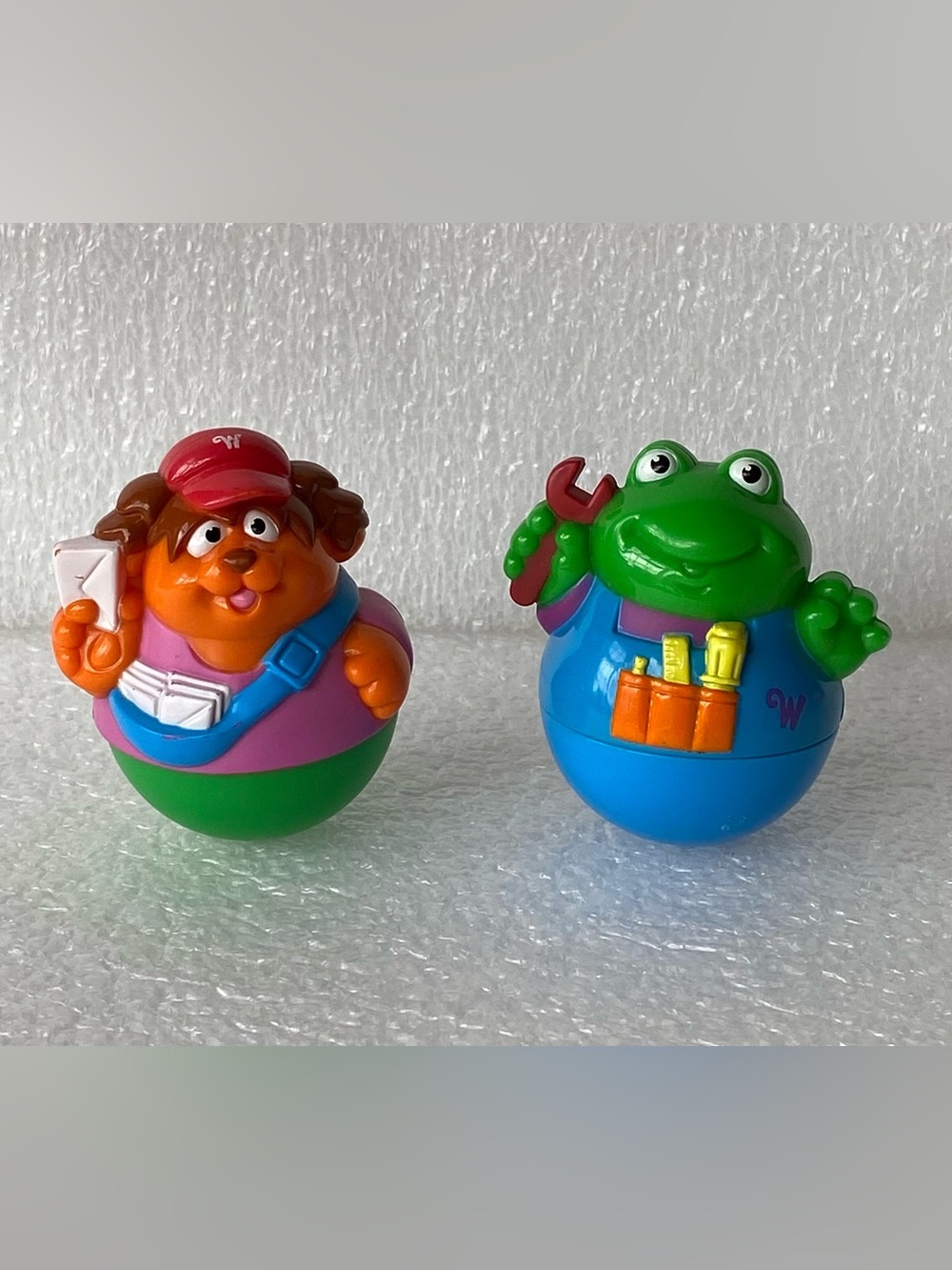 Vintage 2003 Playskool Weebles Mailman and Mechanic Figures Weeble Wobble Toys